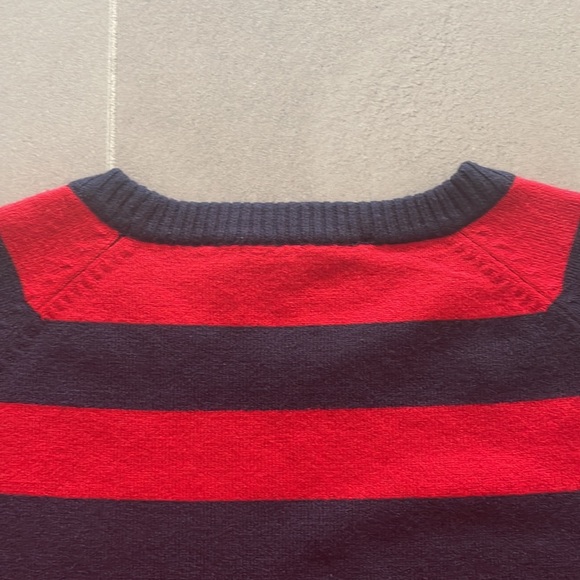 French Connection striped navy & red pullover sweater - Picture 15 of 17